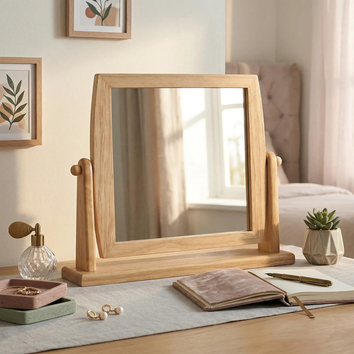 Swivel Mirror | Wooden Frame