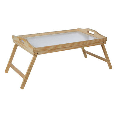 White Top Pinewood Bed Tray with Folding Legs