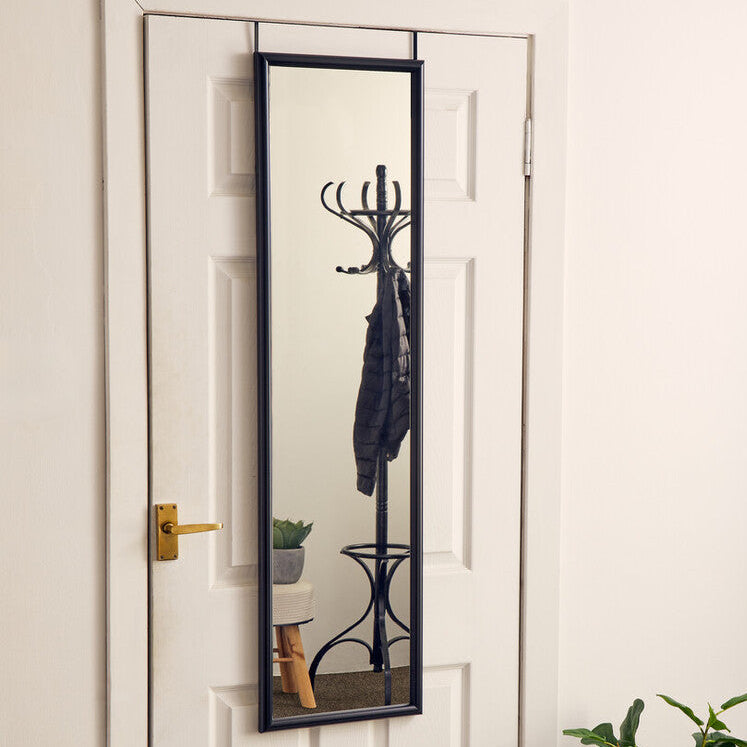 Black Plastic Frame Over Door Mirror | Mize