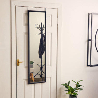 Black Plastic Frame Over Door Mirror | Mize