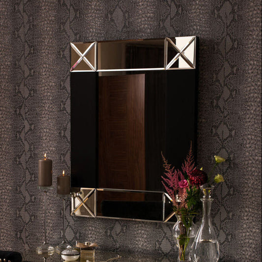 Small Wall Mirror with Black and Bevelled Frame | Boulevard