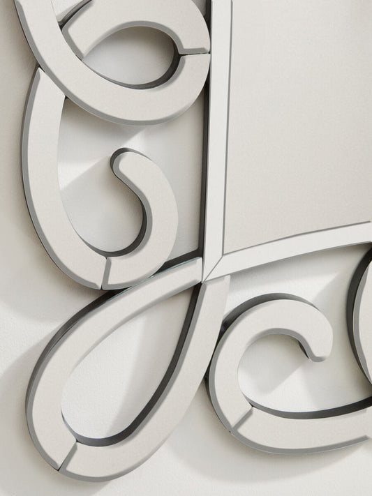 Black and Silver Scroll Design Wall Mirror | Vivienne