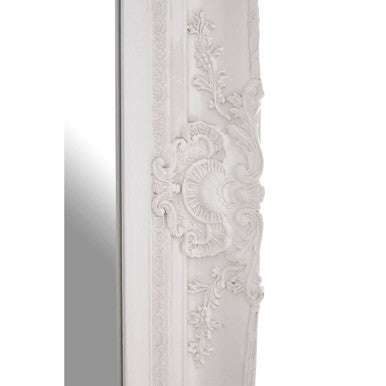 Brussels Baroque Rectangular Antique White Wall Mirror