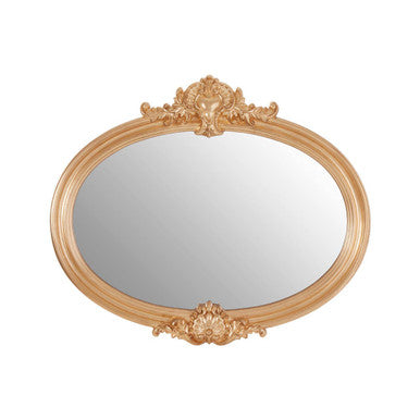 Giselle Oval Wall Mirror with Gold Frame