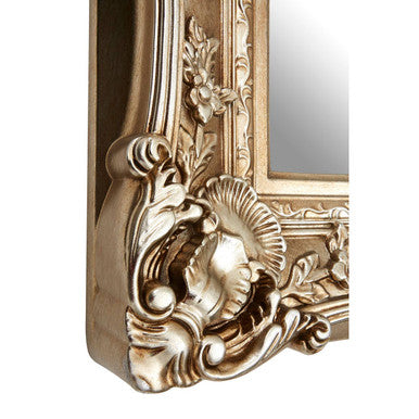 Champagne Finish Square Ornate Wall Mirror | Adelere