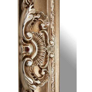 Champagne Finish Square Ornate Wall Mirror | Adelere