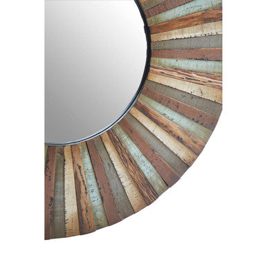 Eternal Wooden Round Wall Mirror
