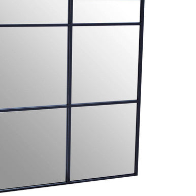Oriel Grid Wall Mirror with Black Finish Frame