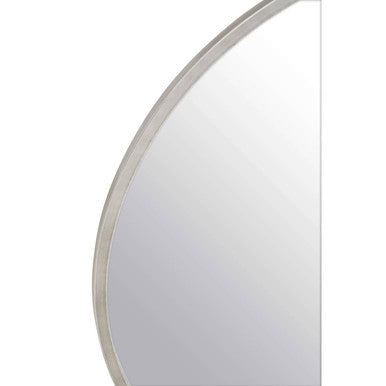 Large Antique Silver Round Wall Mirror | Saska