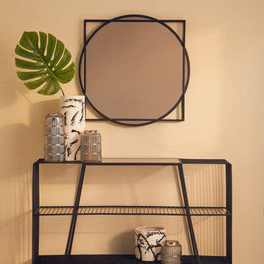 Matera Square Black Wall Mirror
