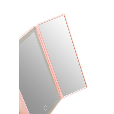 Tri Fold Pink LED Table Mirror | Cassini