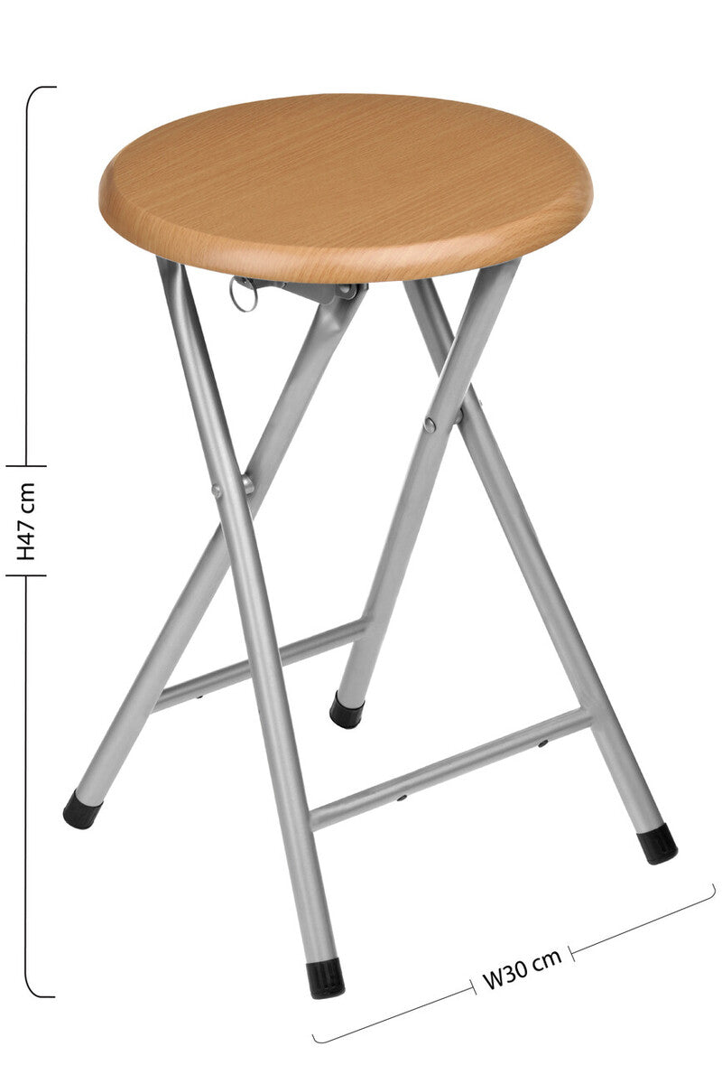 Hinata Natural Wood Effect Folding Stool