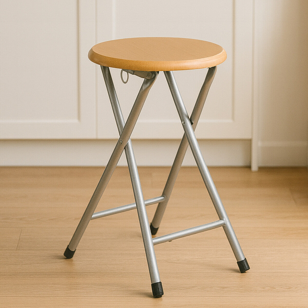 Hinata Natural Wood Effect Folding Stool