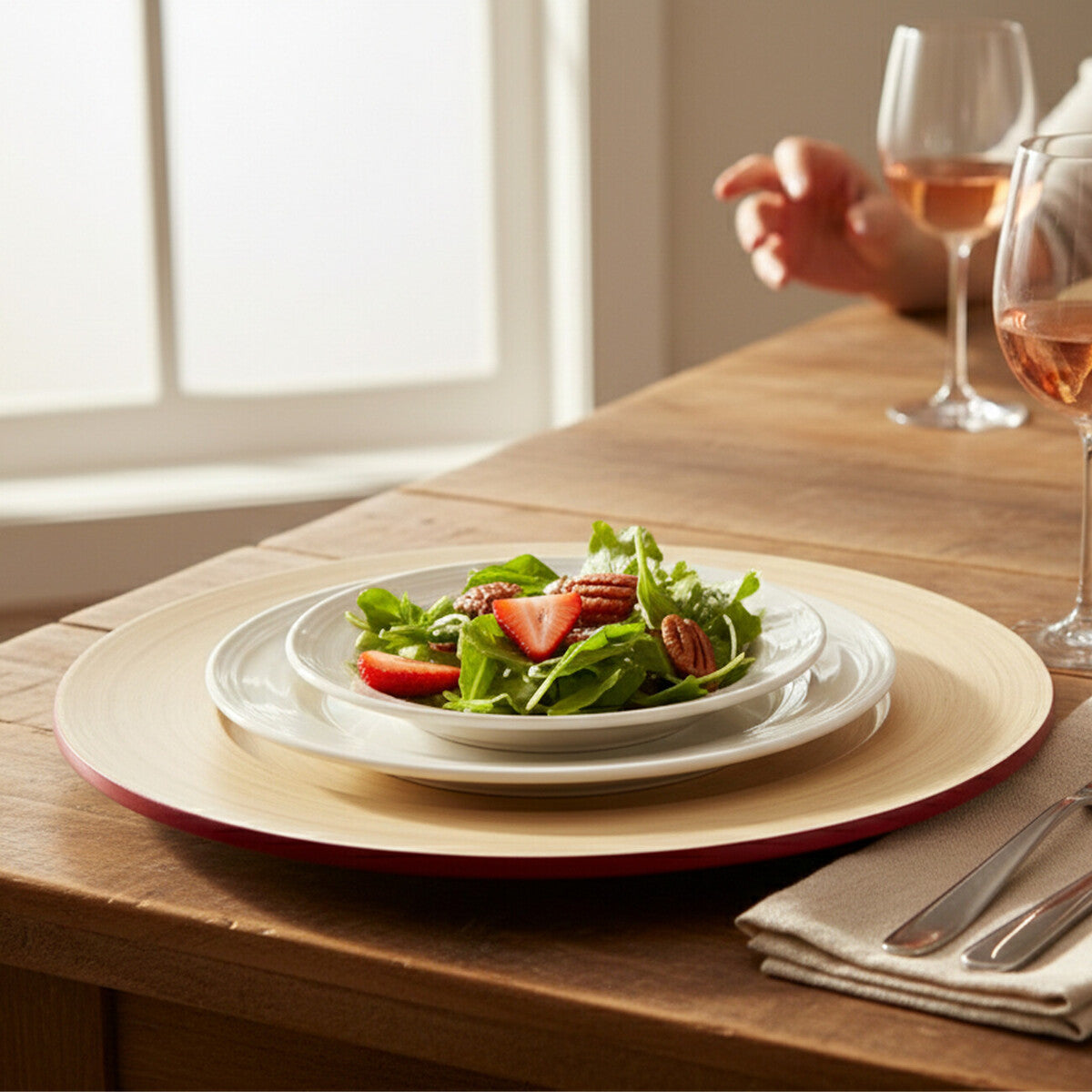 Kyoto Raspberry Bamboo Charger Plate