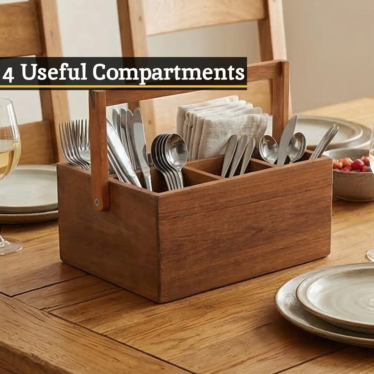 Acacia Cutlery Caddy | Socorro