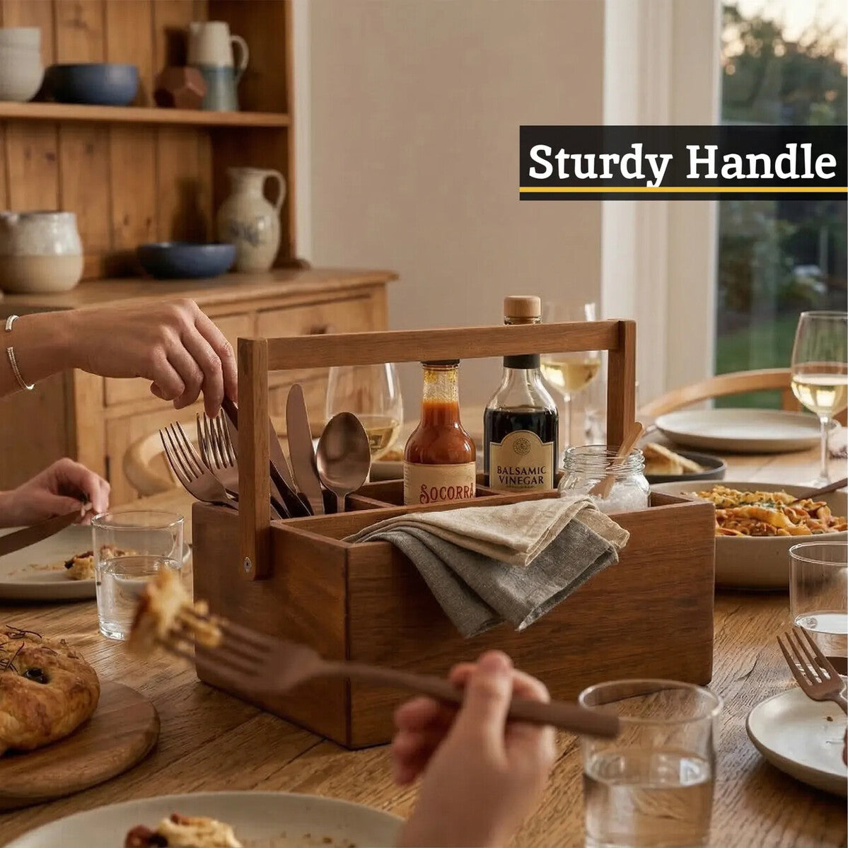 Acacia Cutlery Caddy | Socorro