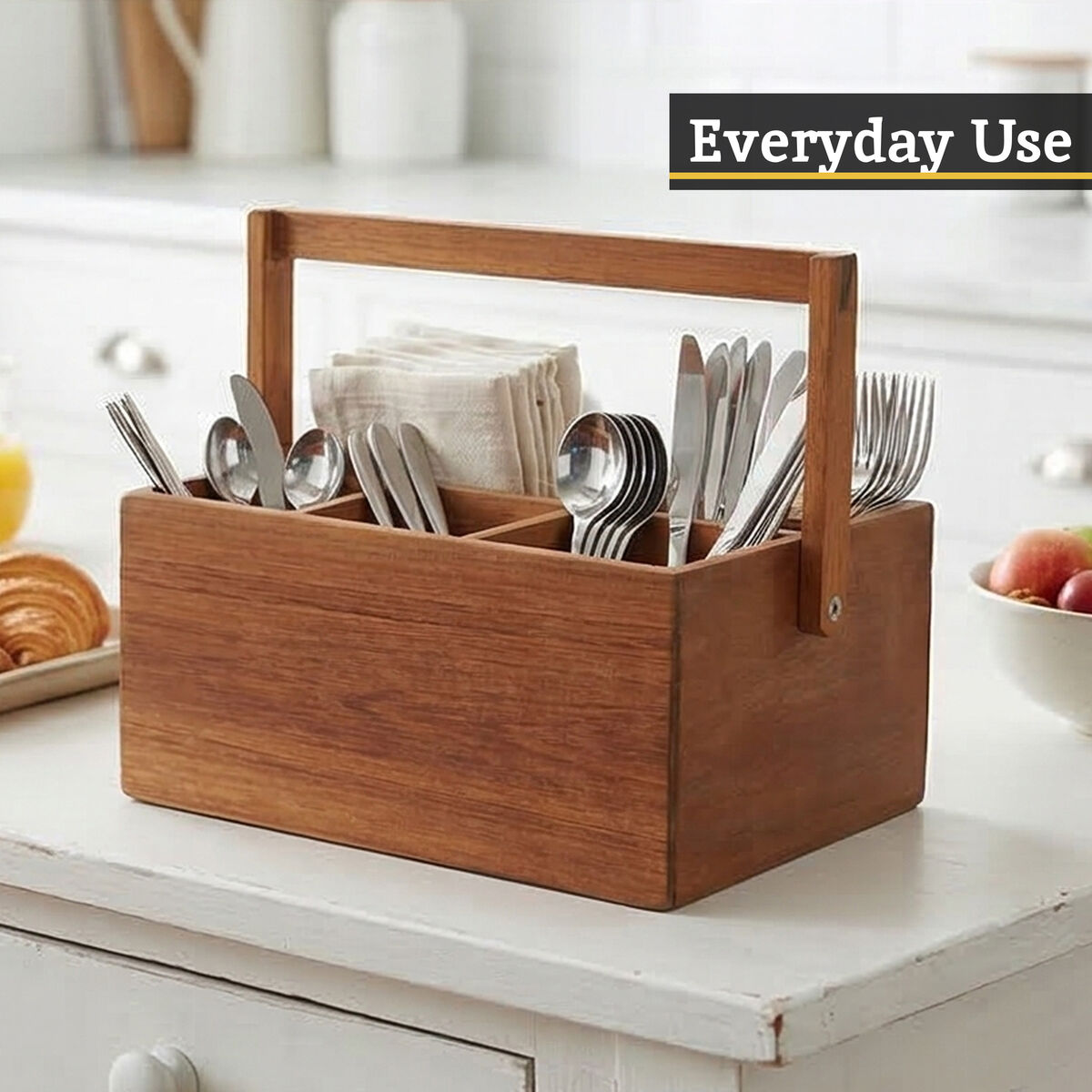 Acacia Cutlery Caddy | Socorro