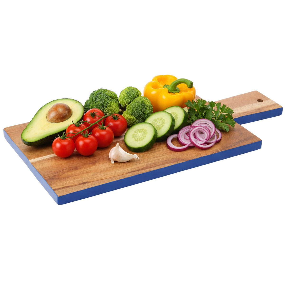 Socorro Rectangular Blue Edge Chopping And Serving Board