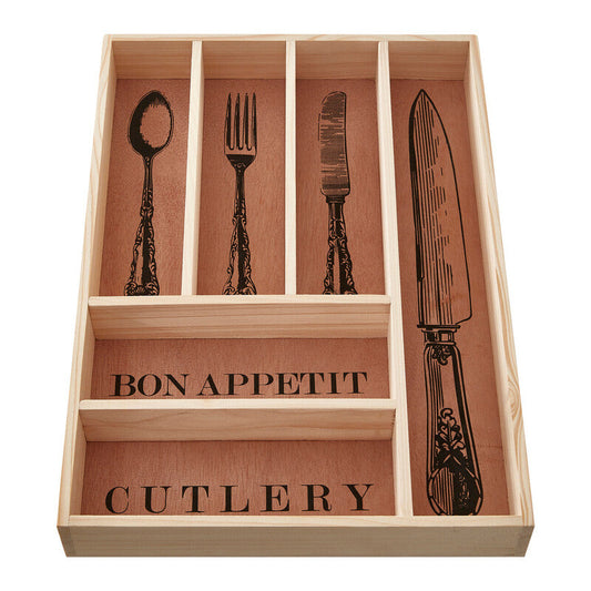 Wooden Vintage Design Cutlery Tray | Bessan