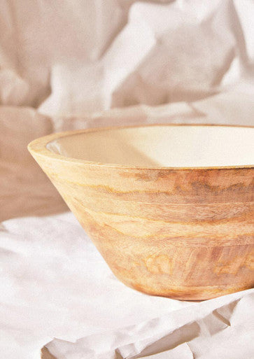 Mango Wood Medium Tapered Bowl | Kara
