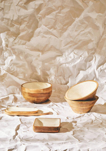 Mango Wood Medium Tapered Bowl | Kara