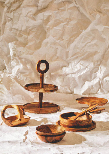 Kora Olive Wood Cake Stand
