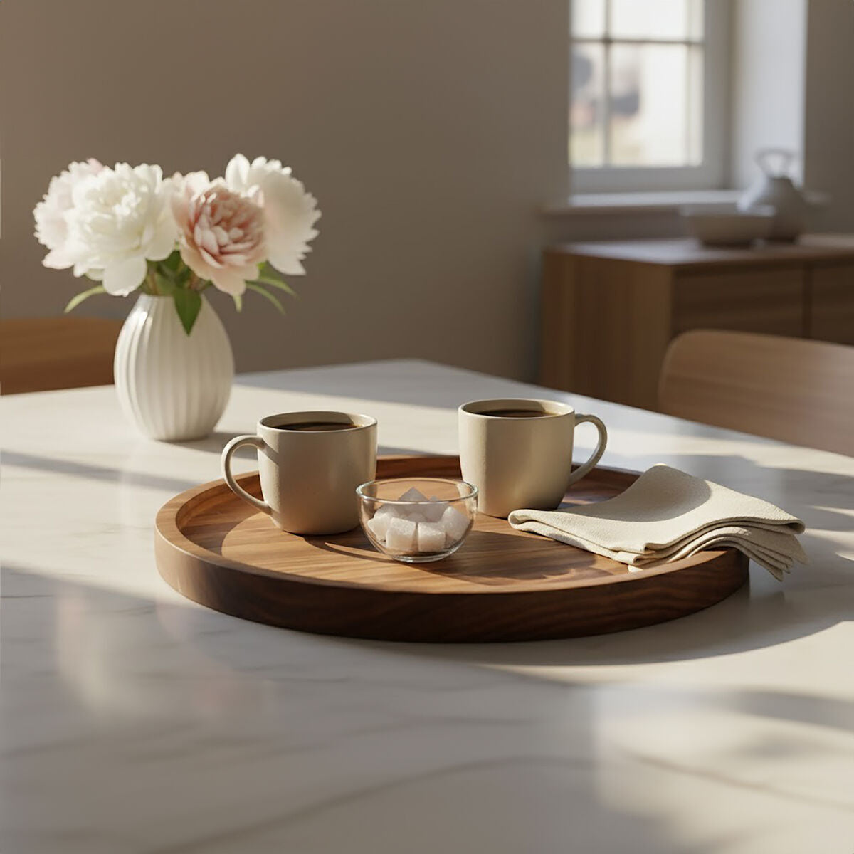 Rosi Large Round Sheesham Wood Tray