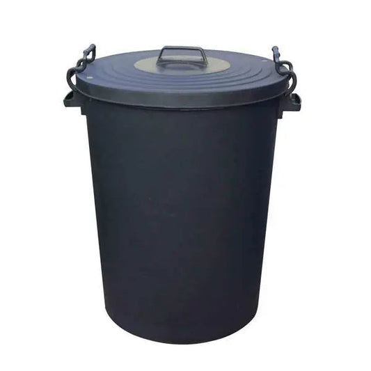 110L Clip Bin with Lid Black