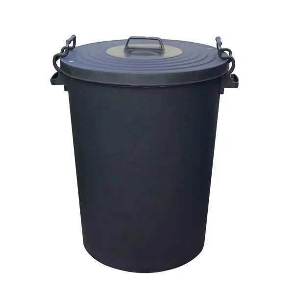 110L Clip Bin with Lid Black