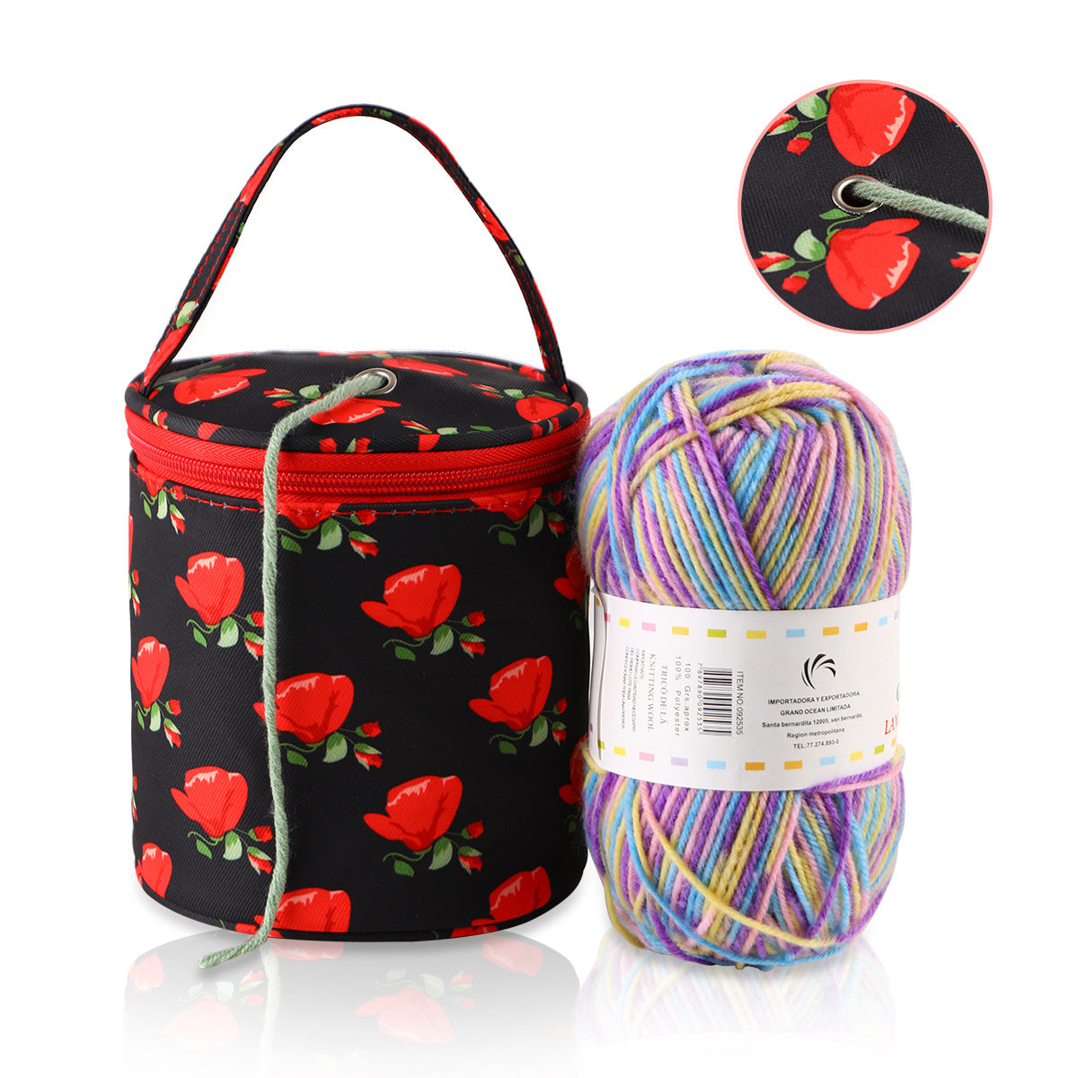 DIY Hand Knitting Tools Crochet Thread Storage Bag Printing