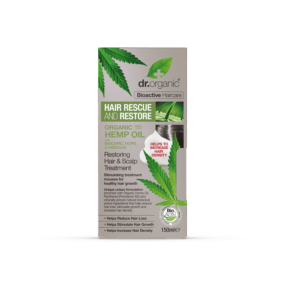 Dr Organic Hemp Hair Scalp Treatment Mousse - 150ml