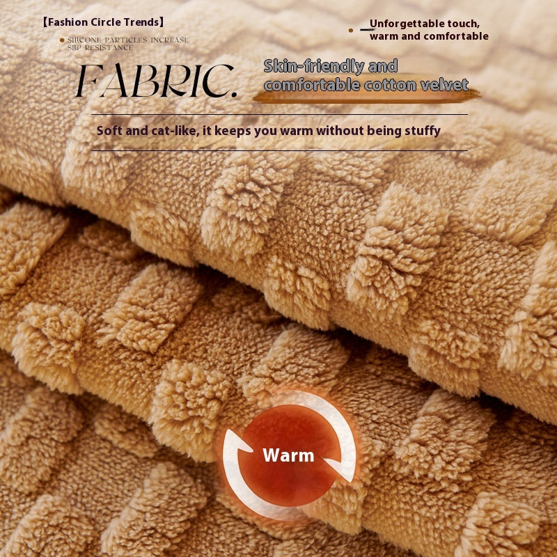 Heavy Weight Cotton Velvet Sofa Cover - Anti-Scratch Pet Protection-Premium Furniture Cover