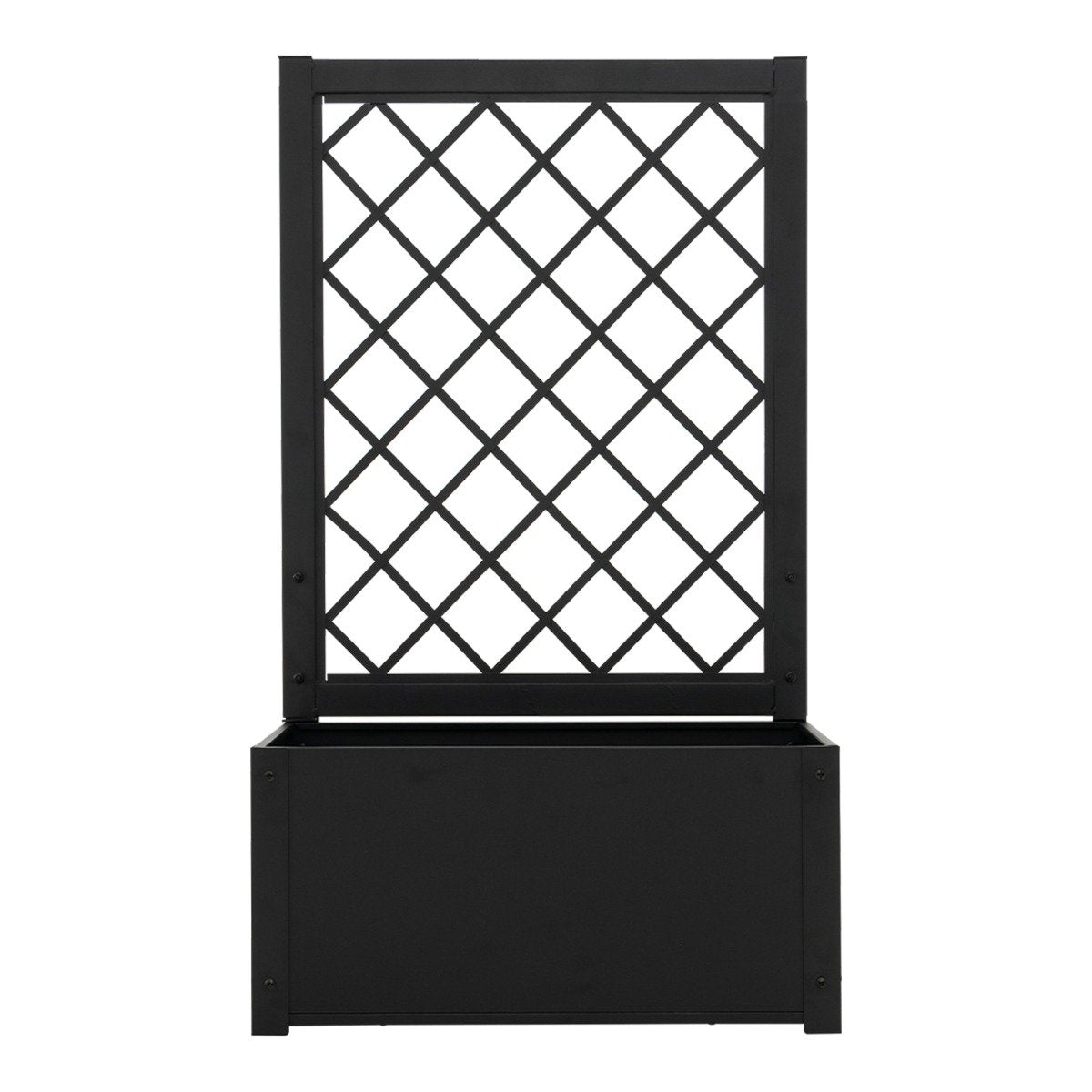 112CM Metal Planter Box with Trellis for Climbing Plants-Black