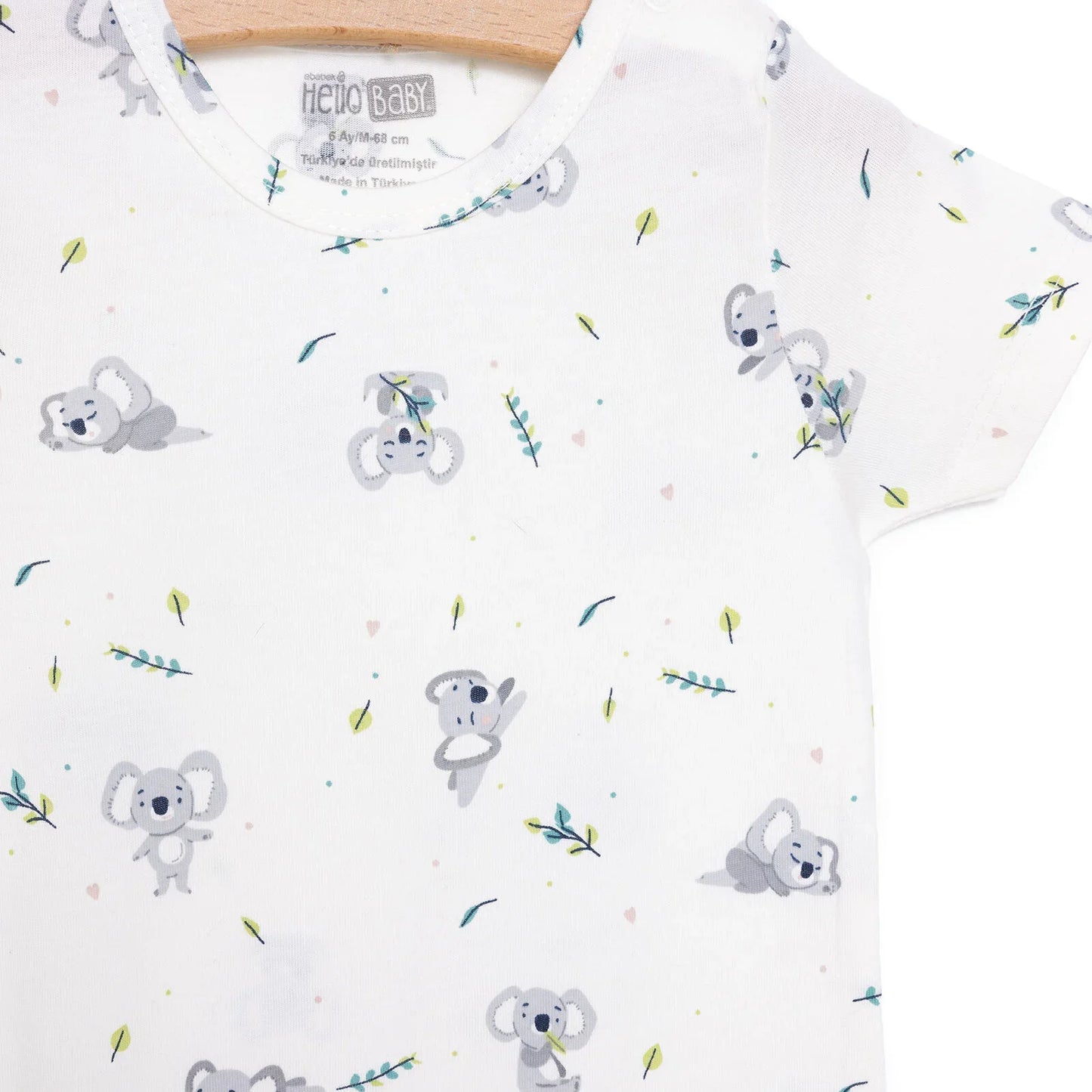 HelloBaby Newborn Boy Short Overalls - Ecru