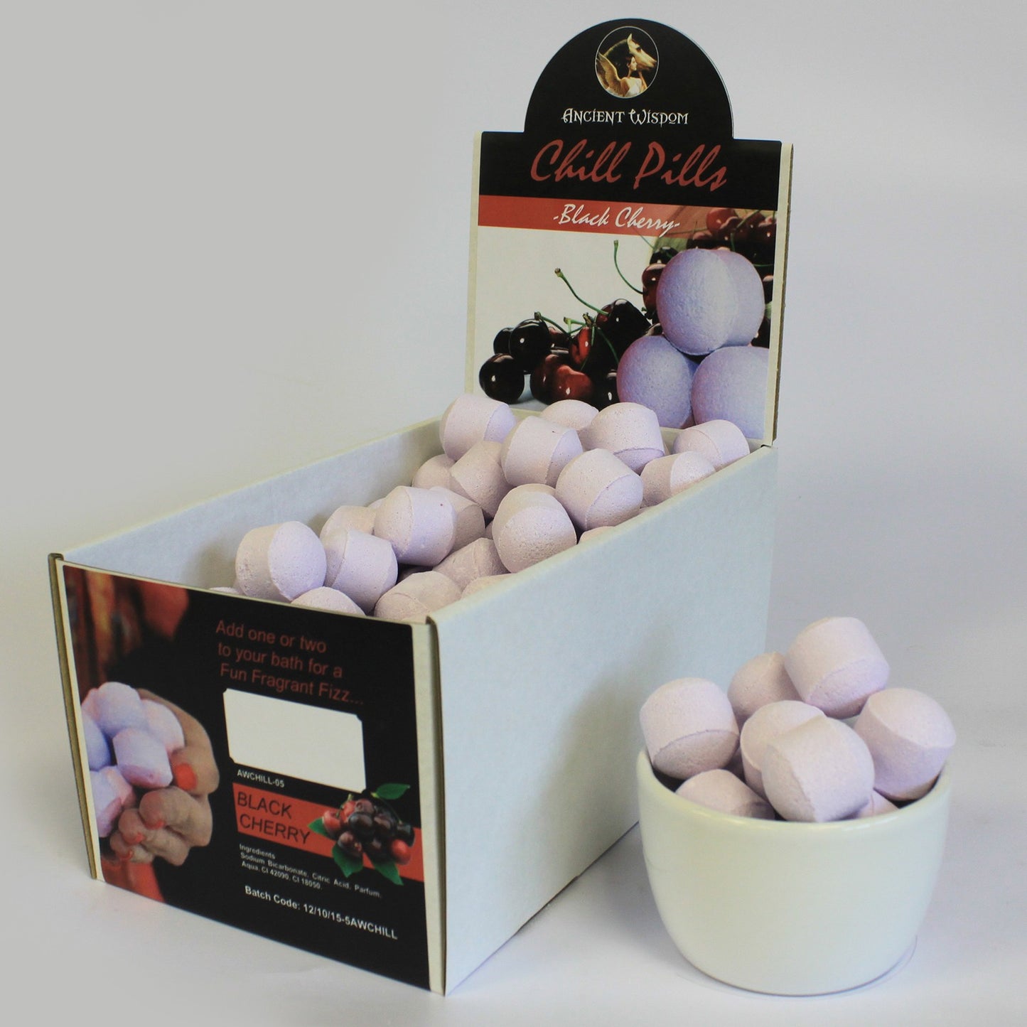 1.3Kg Box of Chill Pills (Mini Bath Bombs) - Black Cherry