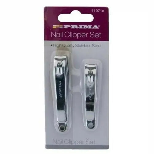 Nail Clipper Finger Toe Clippers Set Stainless Steel Thick Cutters Chiropody 2Pc