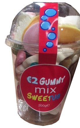 12 x Gummy Fizzy Mixup Sweets Cup  200Gm