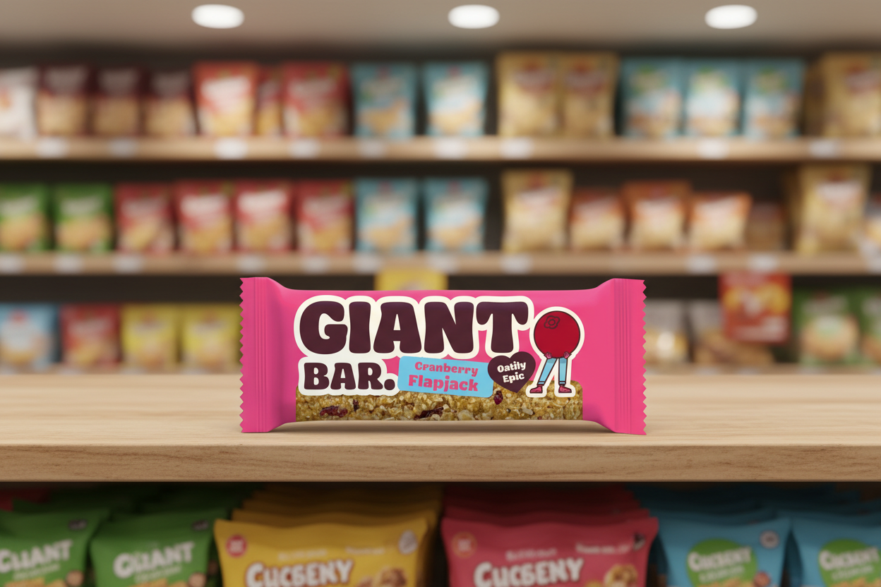 20 x Ma Baker Giant BarCranberry Flapjack - 90g