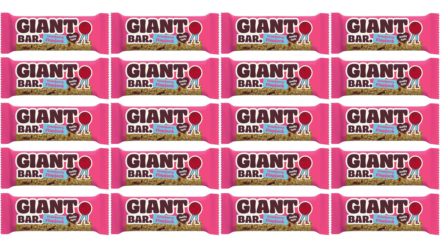 20 x Ma Baker Giant BarCranberry Flapjack - 90g