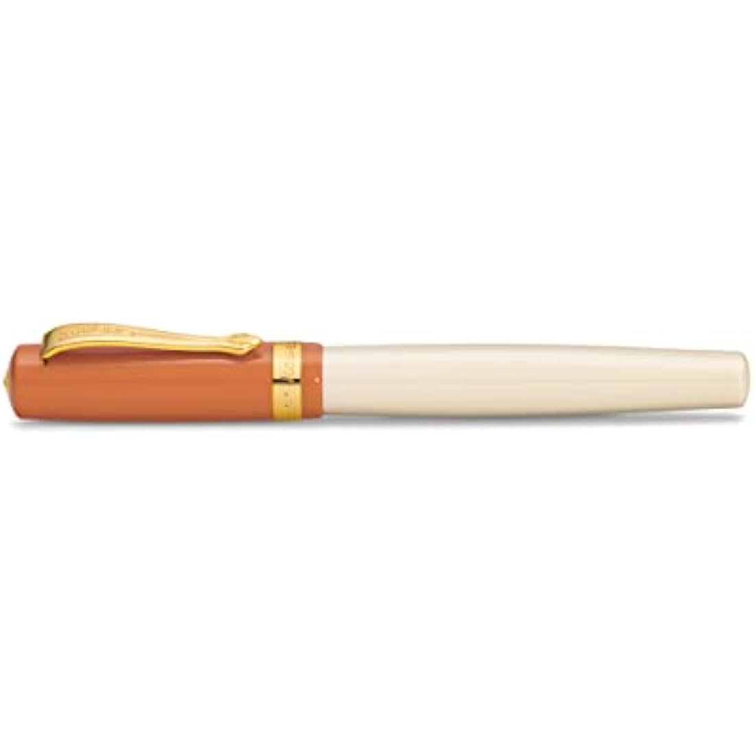 Kaweco STUDENT 70's Soul Fountain Pen I Premium Acrylic Fountain Pen for Ink Cartridges I Nostalgic Fountain Pen in Orange and Cream with Golden Details I Student Pen 16 cm I Nib: F (Fine)
