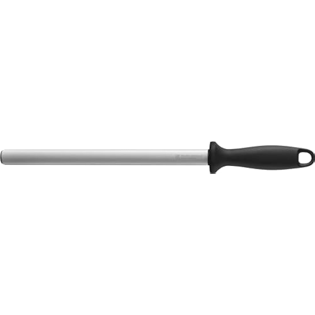Zwilling Sharpening Steel with Diamond Coating, Oval, Length: 26 cm, Black Plastic Handle with Hanging Eyelet,Black, Silver