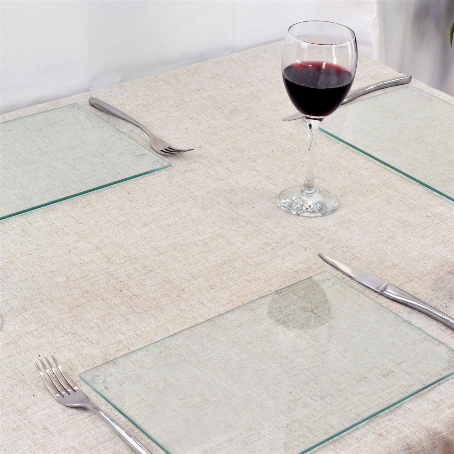12pc 30cm x 20cm Glass Placemats & Coasters Set