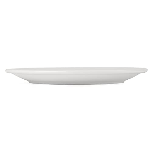 Athena Hotelware Narrow Rimmed Plates in White Porcelain - Super Vitrified Durable Glaze - Oven