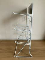 FUJI 2 X 9 Euro hook White Table Top counter stand. Wire Frame Retail Display For Small Products(9 Euro Hooks) POS Shop Display with header