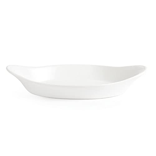 Olympia Whiteware Oval Eared Dishes 229X 127mm Porcelain Serving Plates 6pc