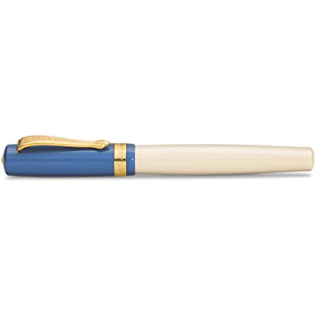 Kaweco STUDENT 50's Rock Fountain Pen I Premium Acrylic Fountain Pen for Ink Cartridges I Nostalgic Fountain Pen in Blue and Cream with Golden Details I Student Pen 16 cm I Nib: M (Medium)