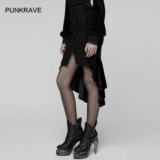 Punk Rave - Belladonna Goth Rose Fishtail Skirt