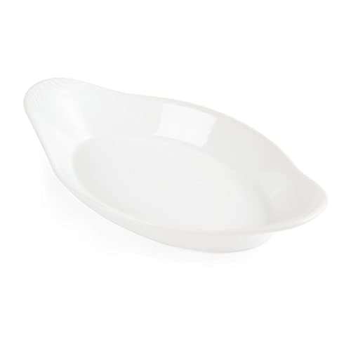 Olympia Whiteware Oval Eared Dishes 229X 127mm Porcelain Serving Plates 6pc