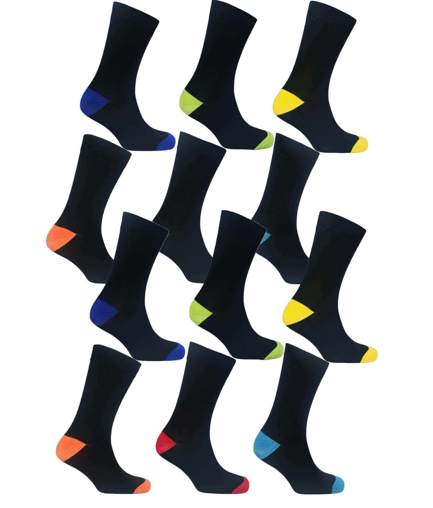 Sock Stack Men's Colourful Heel Toe Black Argyle Diamond Socks Cotton Rich Comfort Fit