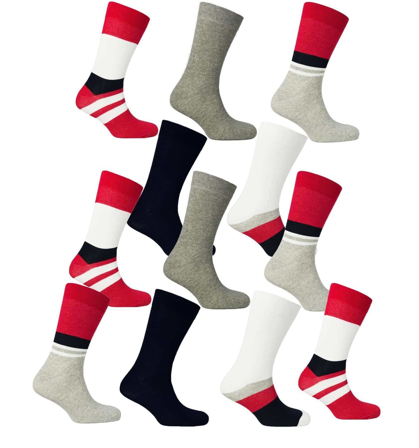 Sock Stack Men's Colourful Heel Toe Black Argyle Diamond Socks Cotton Rich Comfort Fit